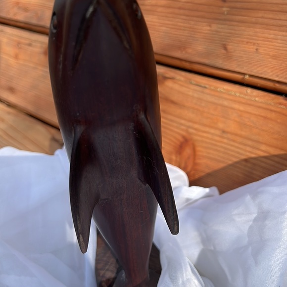 Ironwood Hand Carved Dolphin Sculpture 12.5” tall/Dolphin Sculpture/ Dolphin Art - Picture 9 of 10